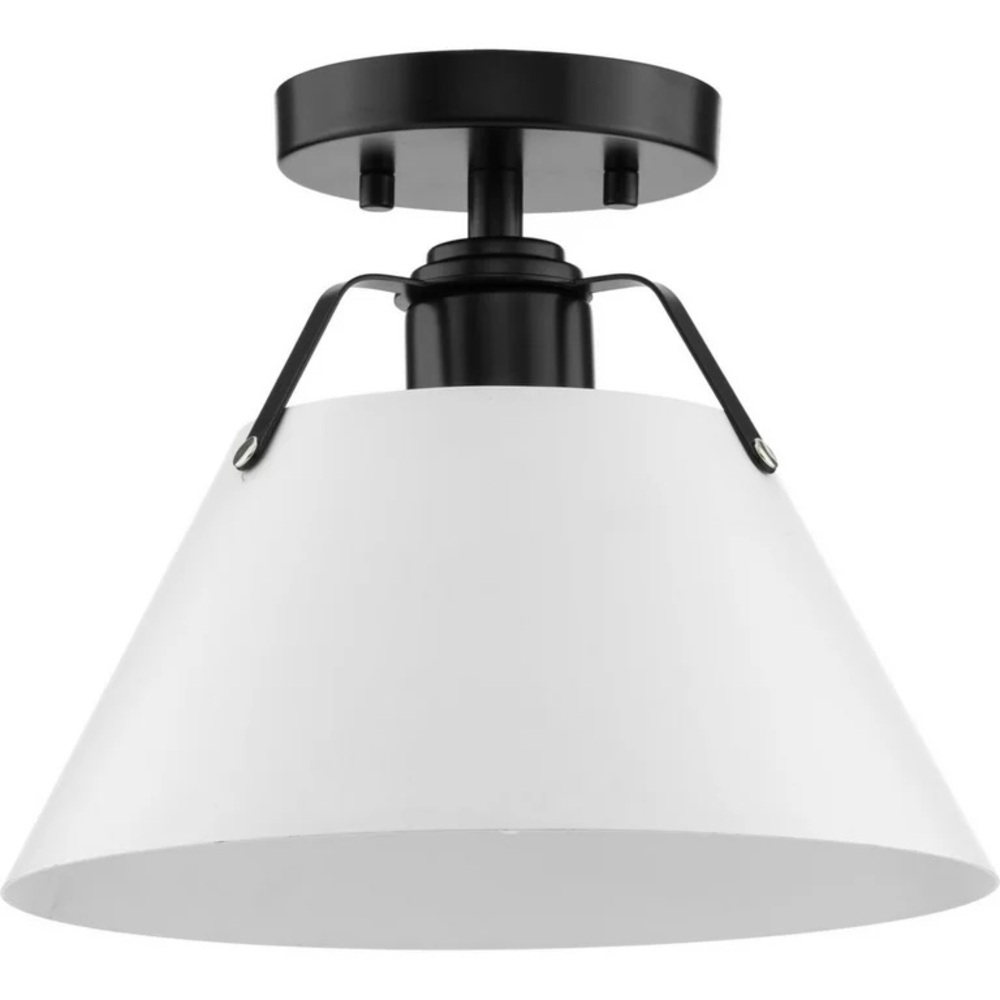 Avec 1-Light Semi-Flush Mount Black